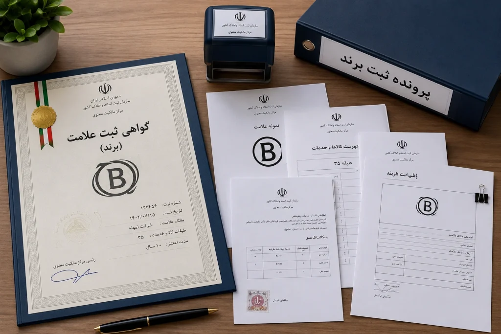 مدارک ثبت برند