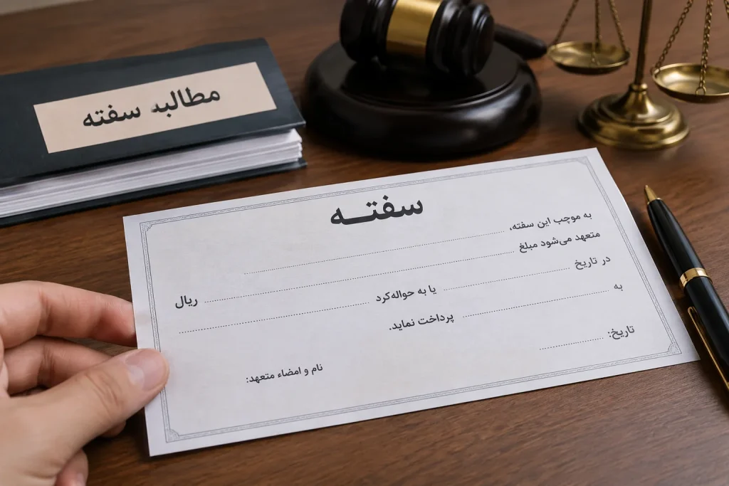 مطالبه سفته سفید امضا