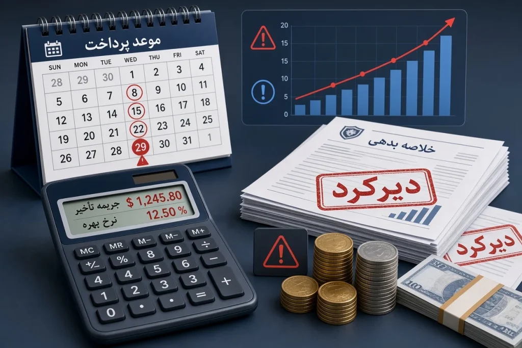 محاسبه دیرکرد پرداخت بدهی